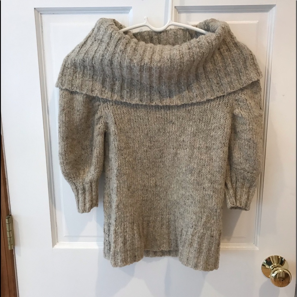 3/4 sleeve cowl neck sweater